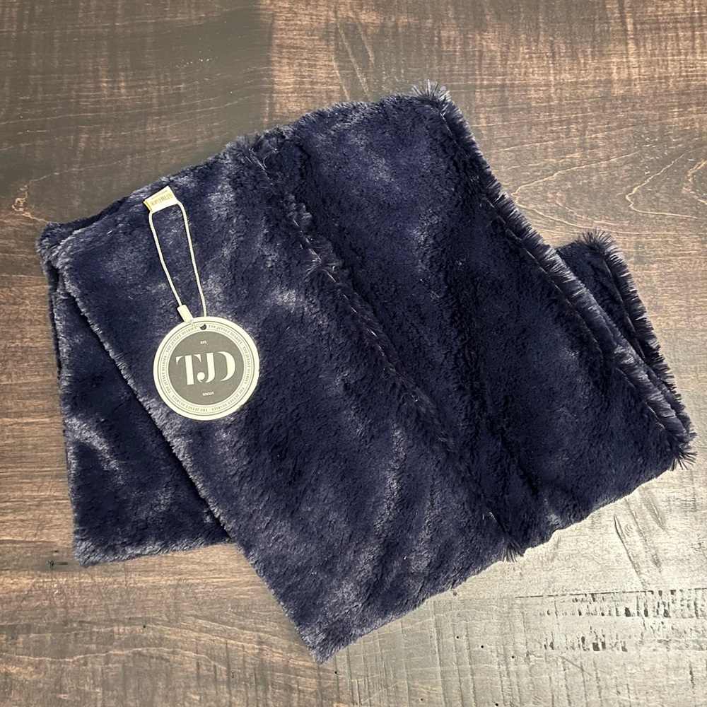 Faux Fur Navy Infinity Scarf